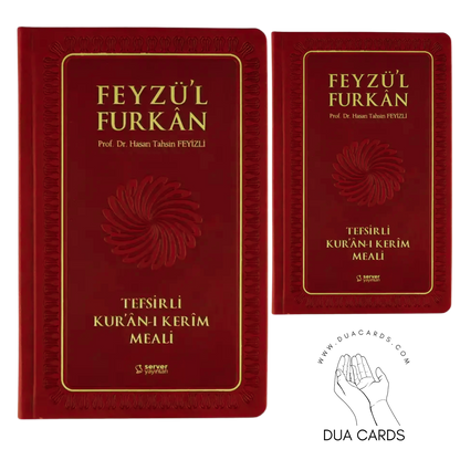 Feyzul Furkan + Dua Kitabı – Açılış Seti - CEP BOY - BORDO