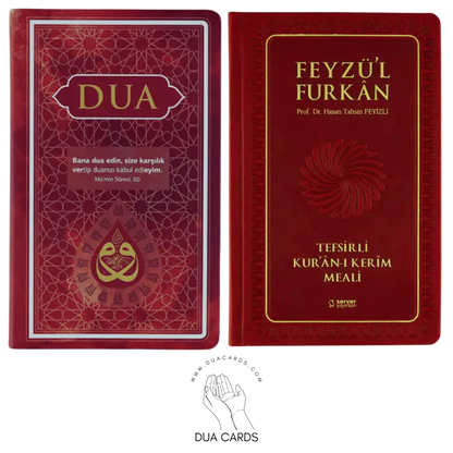 Feyzul Furkan + Dua Kitabı – Açılış Seti - CEP BOY - BORDO