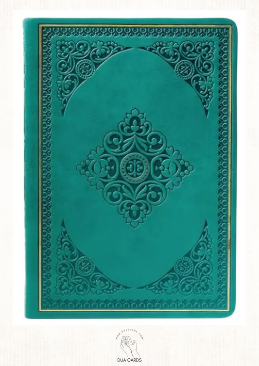 📓 Vintage Oyma Desenli Not Defteri – B6 Sert Kapak - TURKUAZ