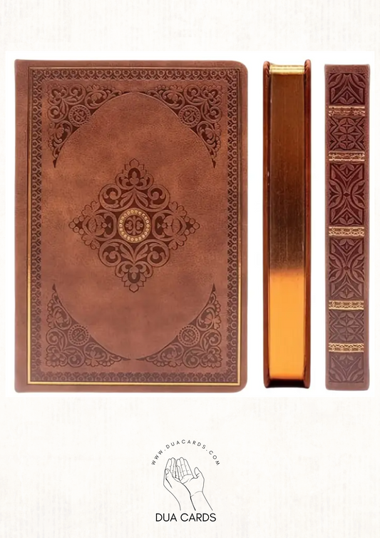 📓 Vintage Oyma Desenli Not Defteri – B6 Sert Kapak - TABA