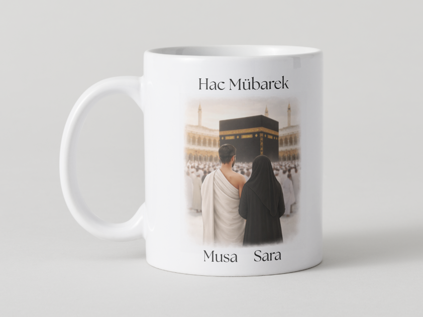 👉 YENİ / NIEUW!!  – Kişiselleştirilebilir Hac Kupa / Gepersonaliseerde Hadj Mok – İsimli / Met Naam