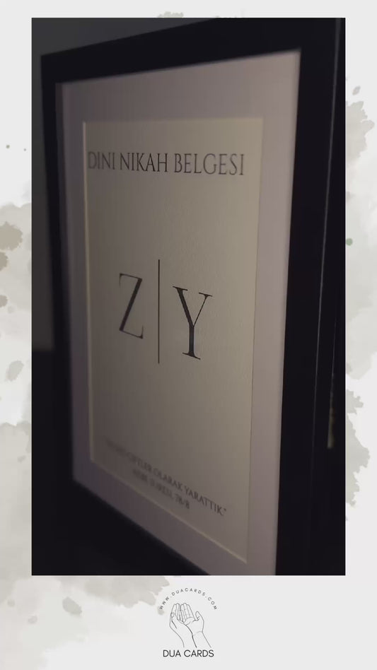 Islamitisch Huwelijkscertificaat in Luxe Box – Dini Nikâh Sertifikası Luks Kutusu - ZWART