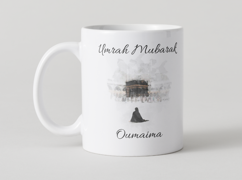 👉 YENİ / NIEUW !!! – Kişiselleştirilebilir Umre Kupa / Gepersonaliseerde Umrah Mok – İsimli / Met Naam